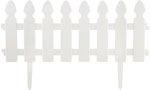 Забор  Park Штакетник декоративный L=2м, H=21см (4шт по 50см и 8 ножек) белый 999136