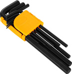 Набор удлиненных шестигранных ключей Deko DKHT09-1 (1,5-10 мм, 9 предметов) черно-желтый