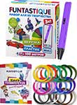 Набор для 3Д творчества Funtastique 3D-ручка XEON (Фиолетовый) PLA-пластик 20 цветов Книга с трафаретами